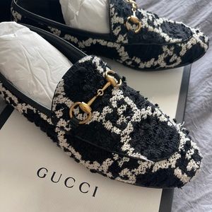 BLOGGERS FAV GUCCI GG TWEED LOAFER FLATS 36 6